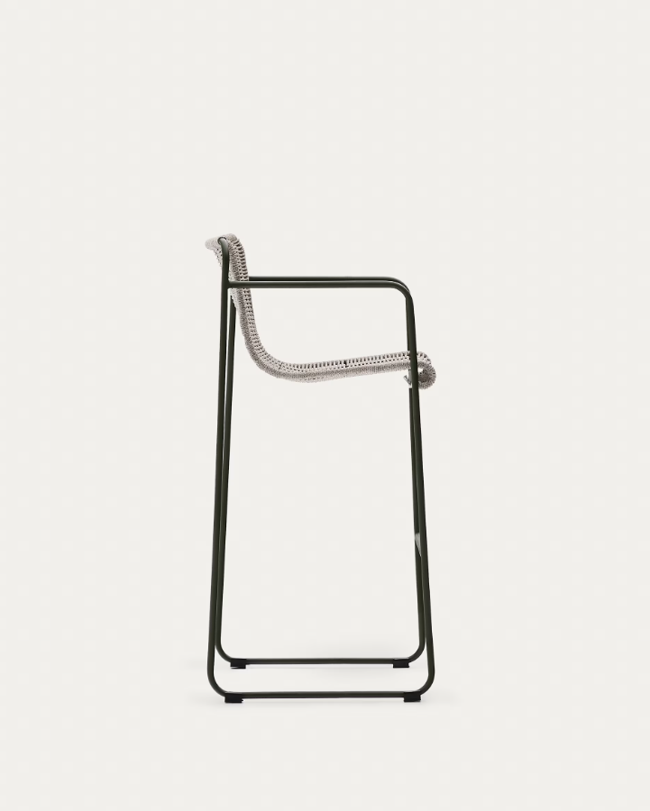 Záhradný hoker MAURINA šedý so zeleným oceľovým podstavcom