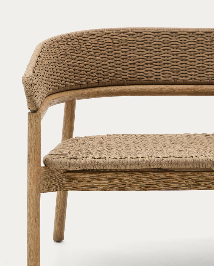 Záhradná pohovka ARINELLA z ľahkého akáciového dreva s béžovým povrazom