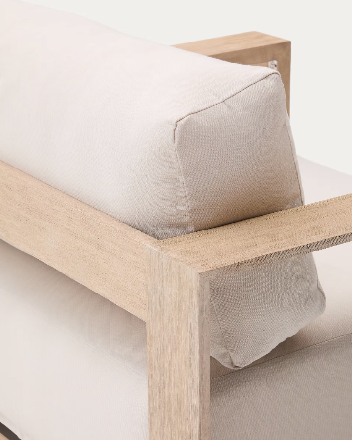 Záhradné kreslo AMBRA z akáciového dreva s krémovým sedadlom