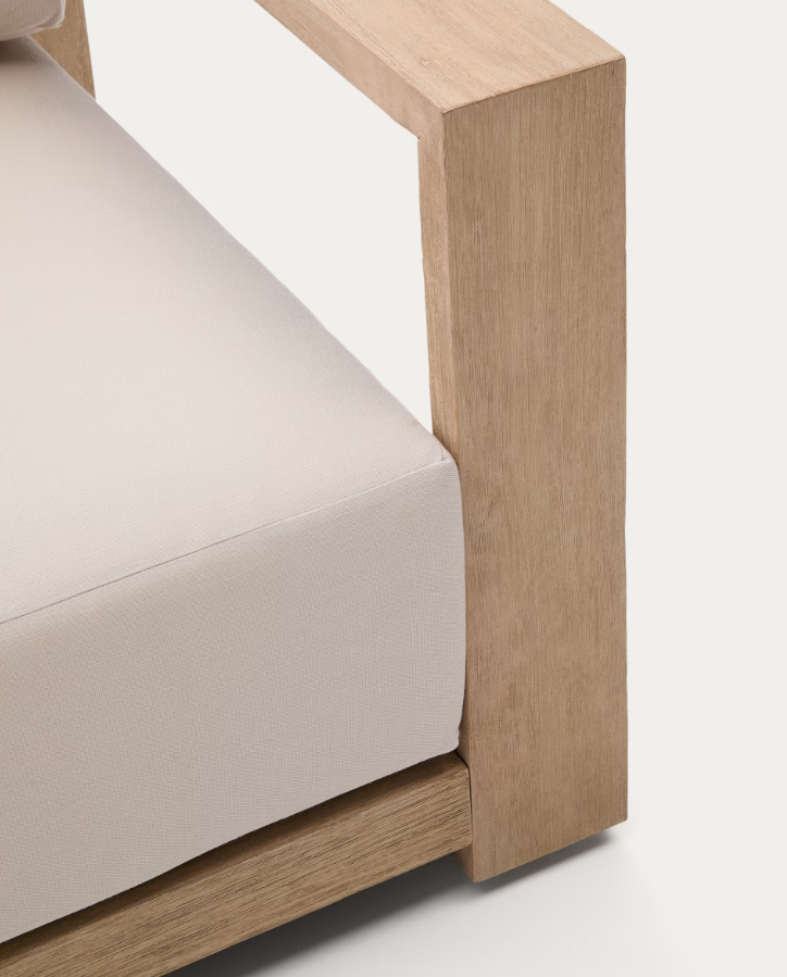 Záhradné kreslo AMBRA z akáciového dreva s krémovým sedadlom