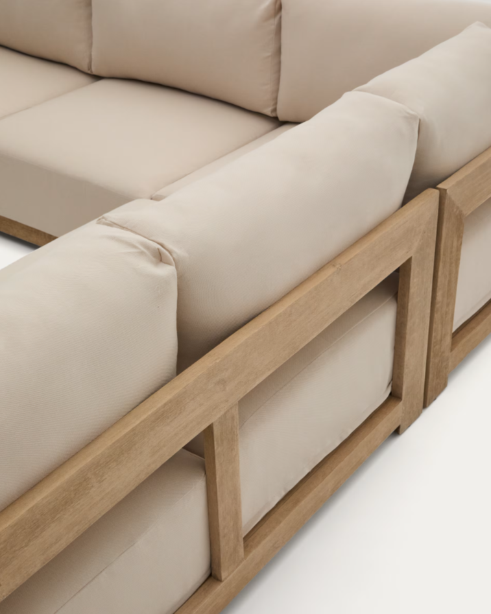 Narożnik zewnętrzny AMBRA drewno akacjowe z kremowym siedziskiem