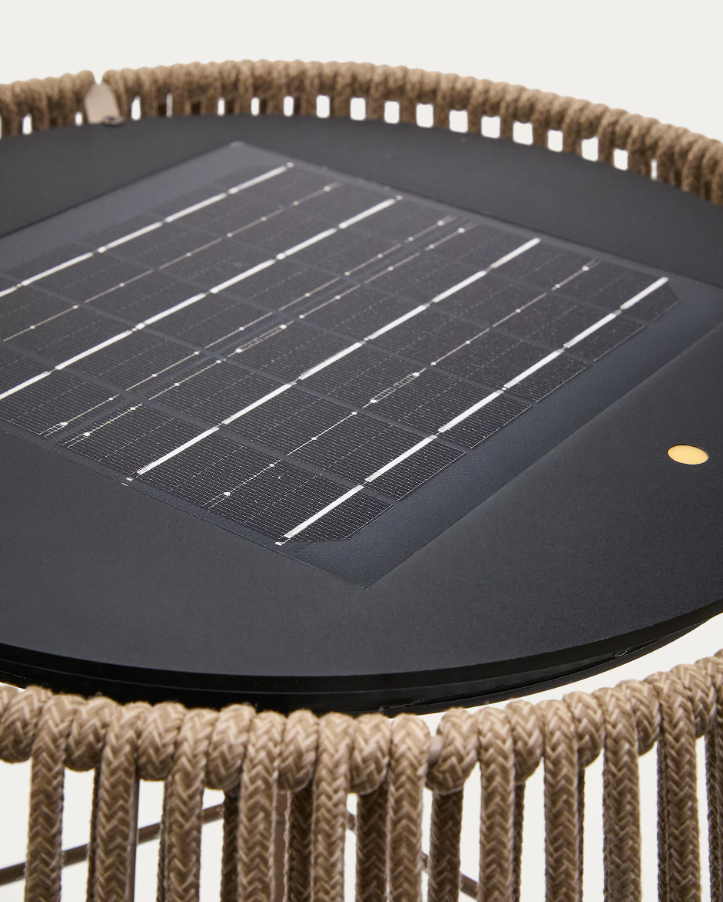 Záhradná podlahová lampa ALDET hnedo-sivá s lanom