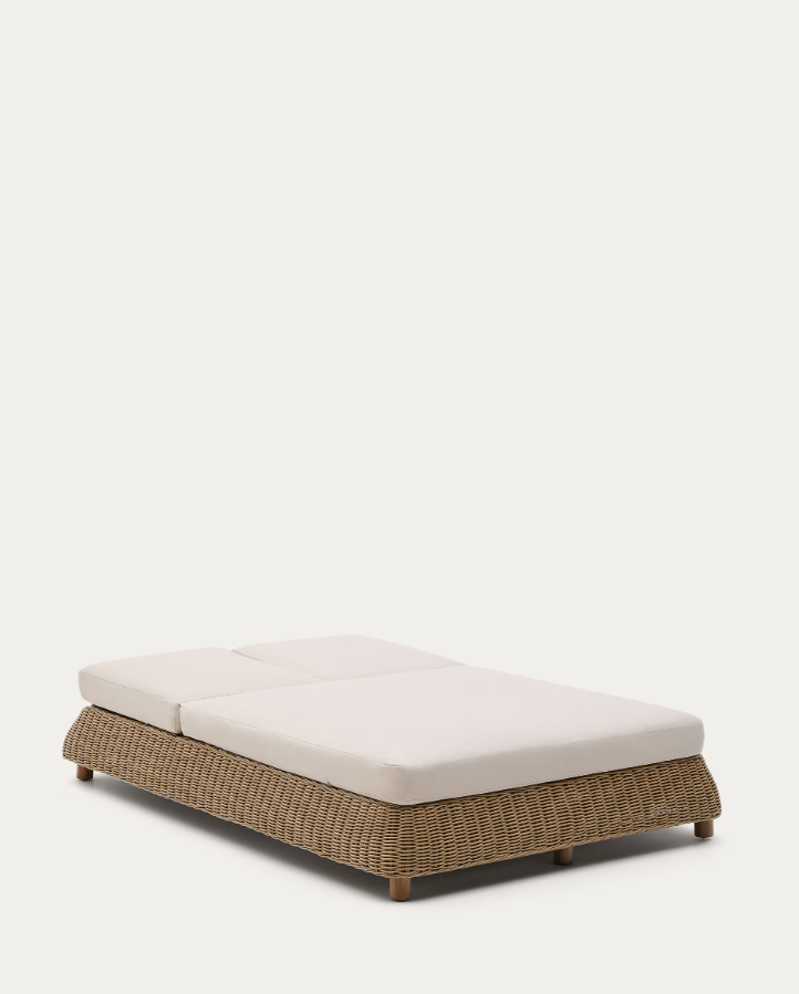 Double deckchair synthetic rattan