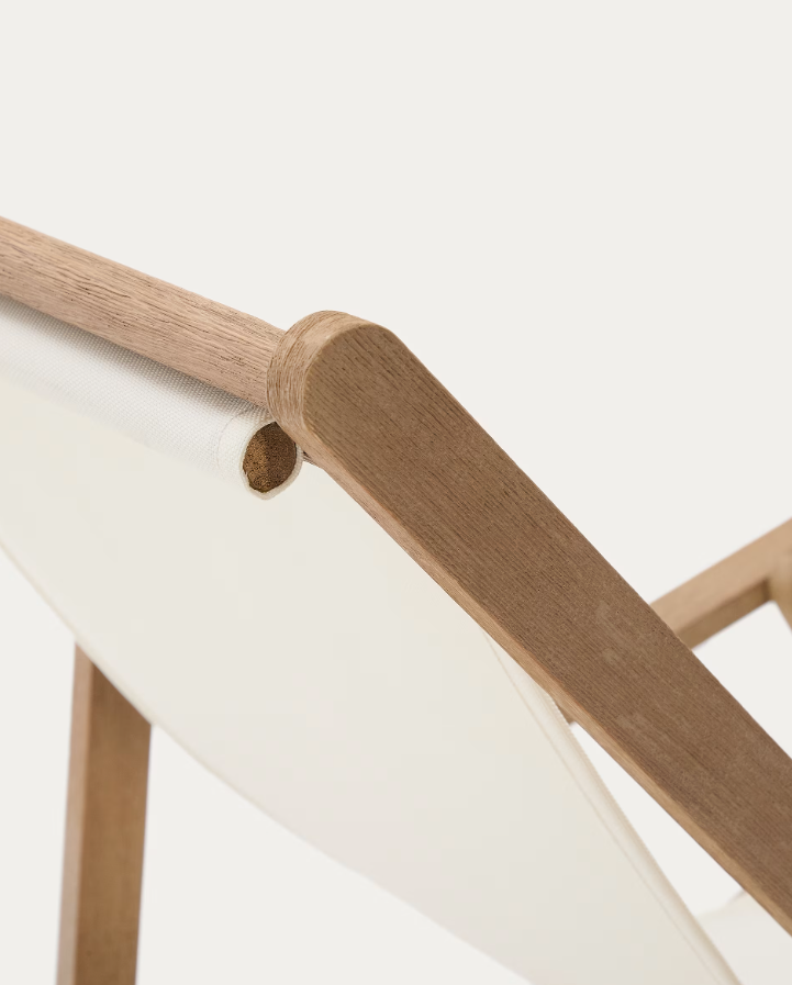 Ležadlo VILARA biele s akáciovou základňou