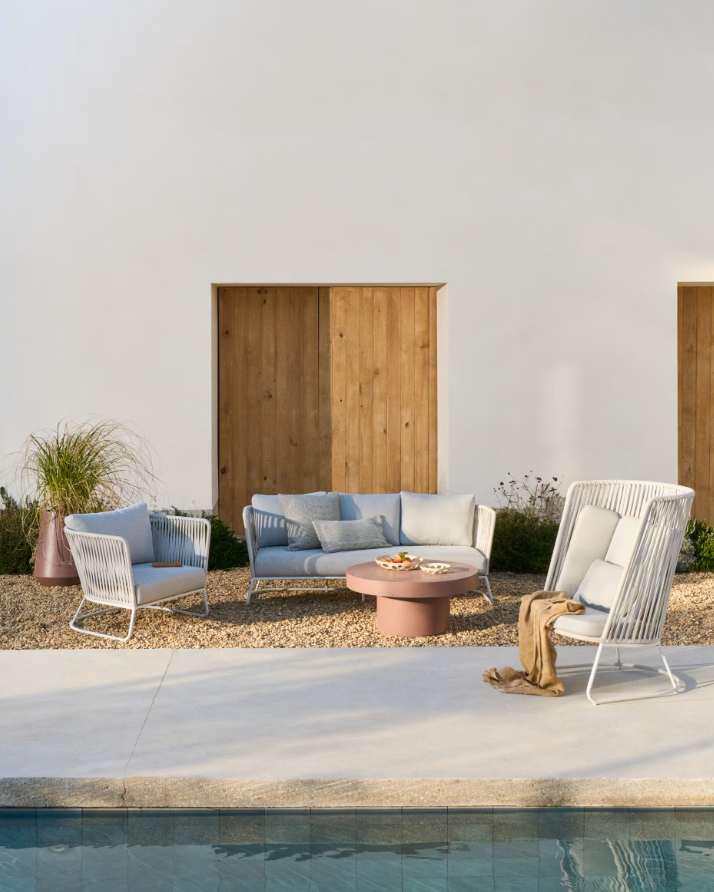 Záhradné kreslo s vysokým operadlom SACONCA šedé