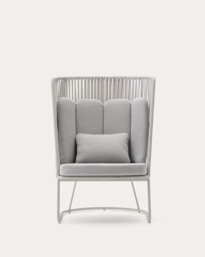 Záhradné kreslo s vysokým operadlom SACONCA šedé