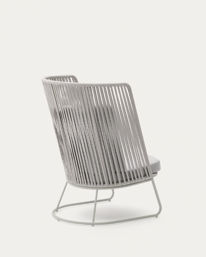 Záhradné kreslo s vysokým operadlom SACONCA šedé