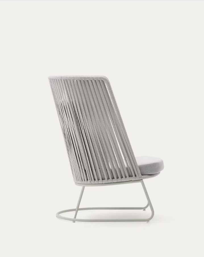 Záhradné kreslo s vysokým operadlom SACONCA šedé