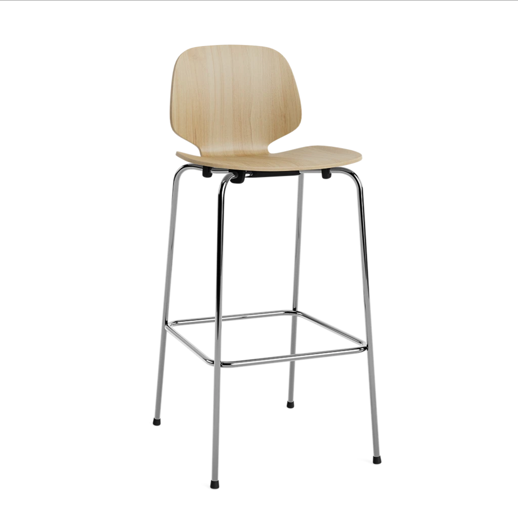 My Bar Chair My Oak Veneer with a chrome base