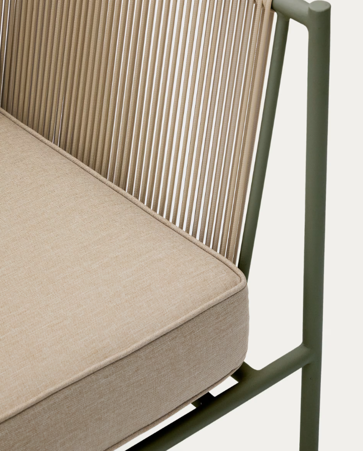 Zivia Écru outer armchair with a steel base