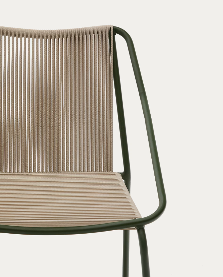 Záhradná stolička ZIVIA lano écru so železnou základňou