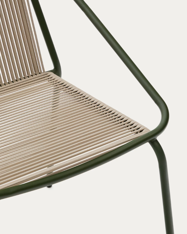 Záhradná stolička ZIVIA lano écru so železnou základňou