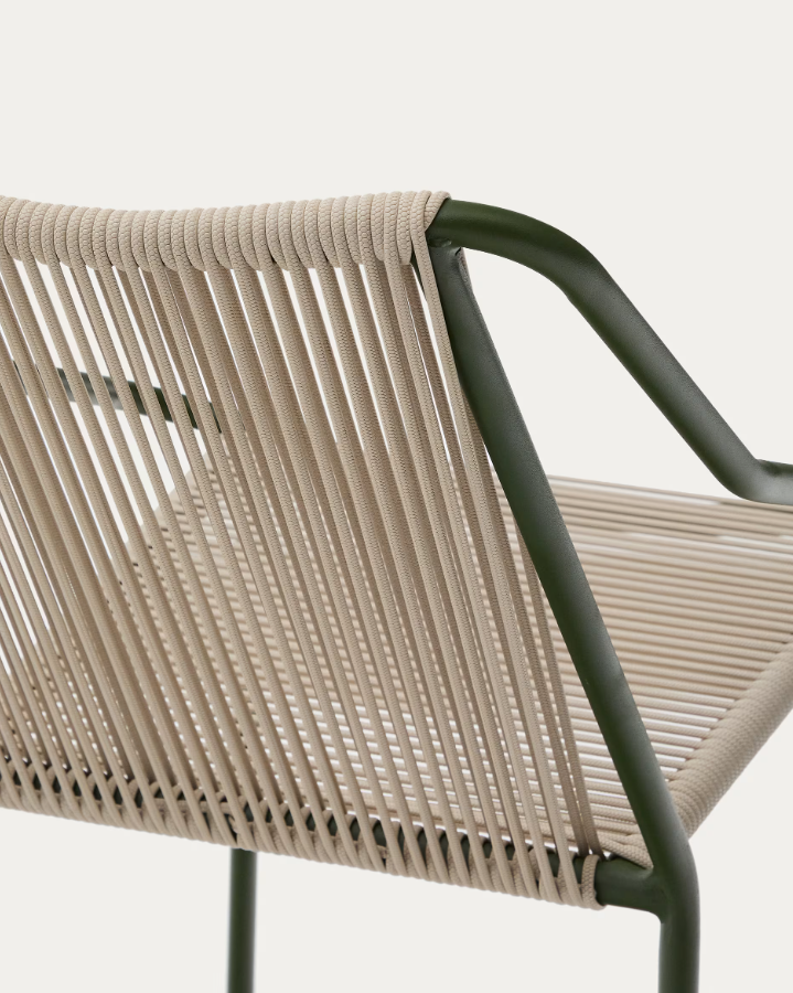 Záhradná stolička ZIVIA lano écru so železnou základňou