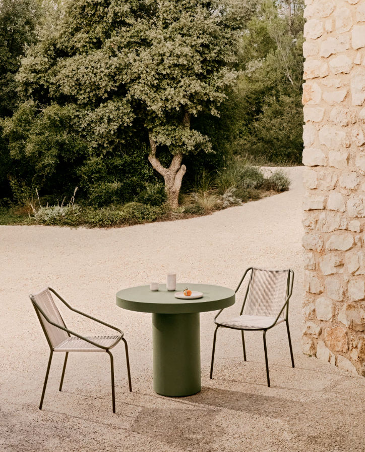 Záhradná stolička ZIVIA lano écru so železnou základňou