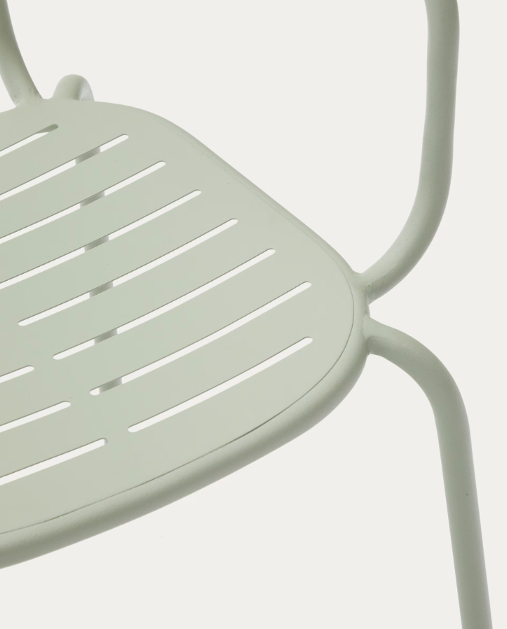 Záhradná stolička s opierkami BRAI olivová oceľ