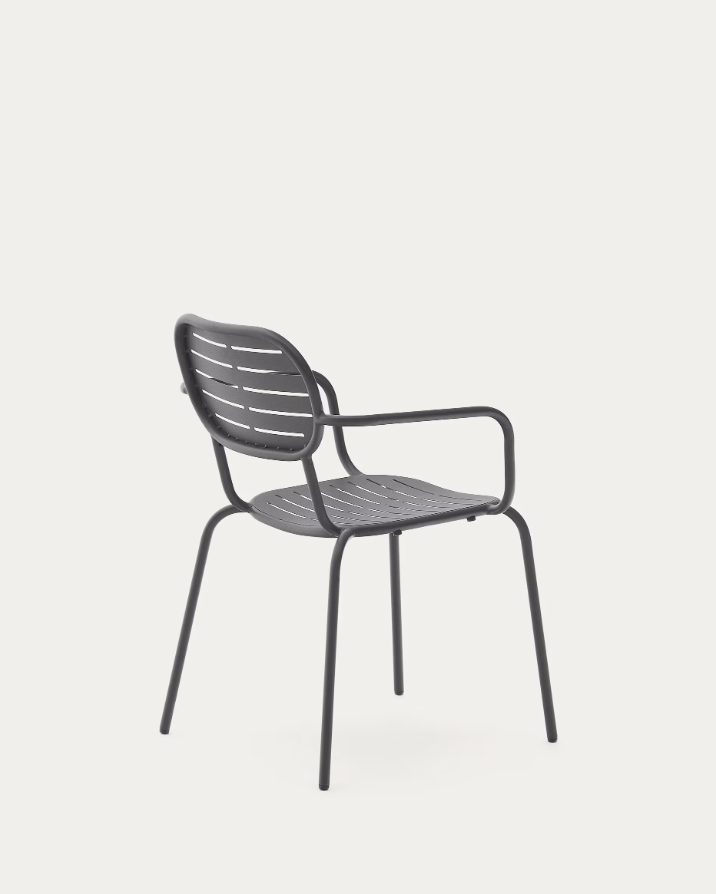 Garden chair with armrests Brai graphite steel