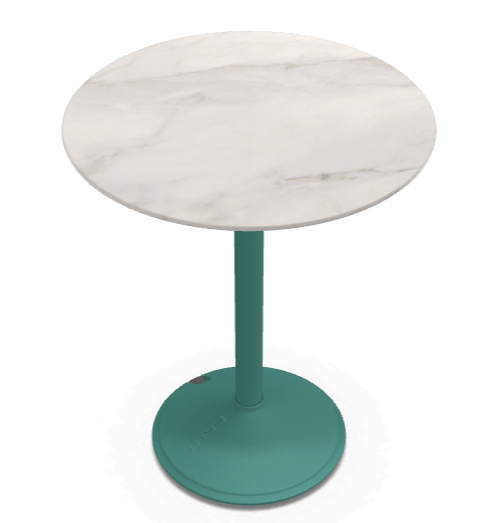 Round table BRUT turquoise base