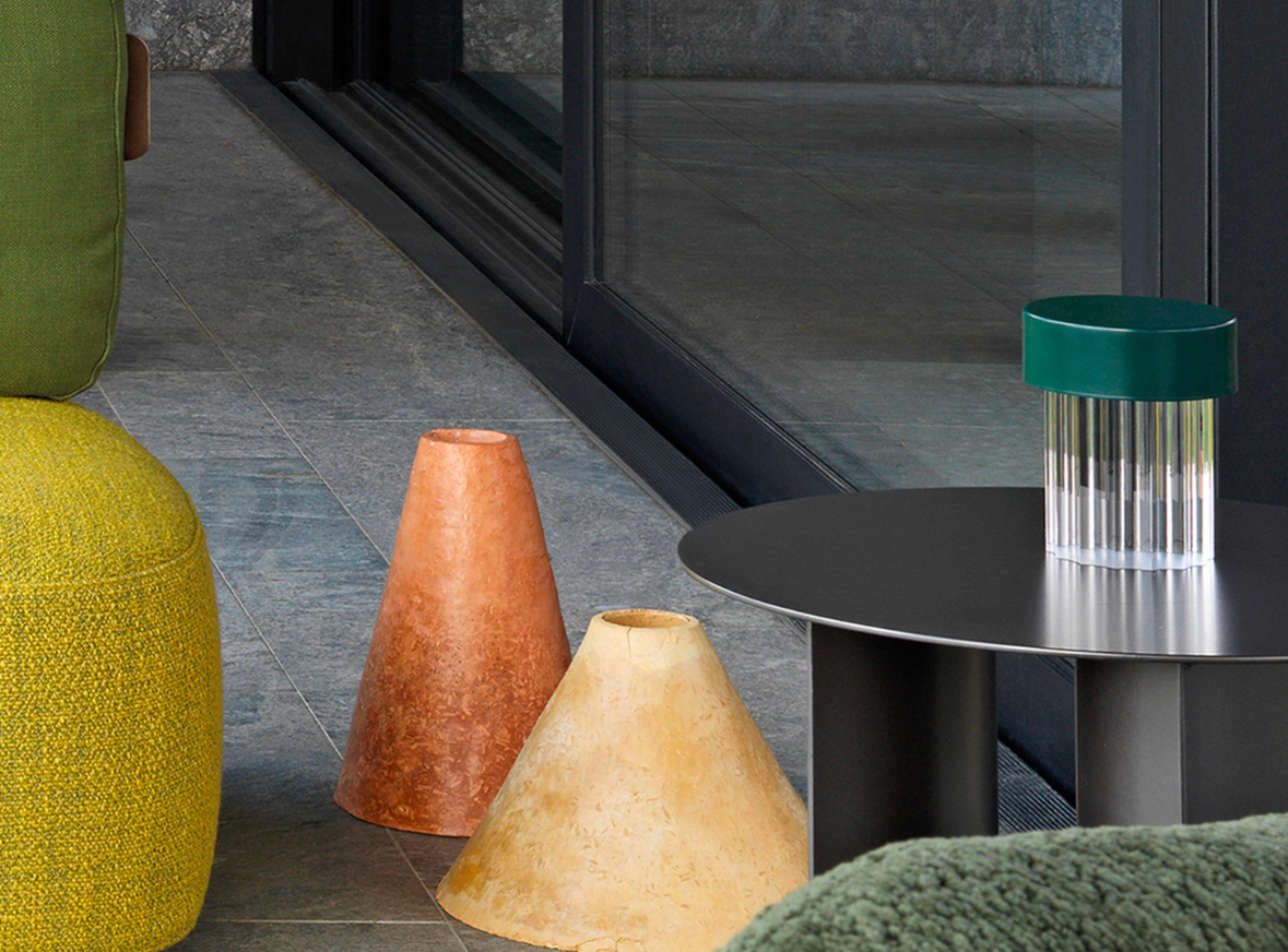 Prenosná lampa LAST ORDER FLUTED tmavozelená