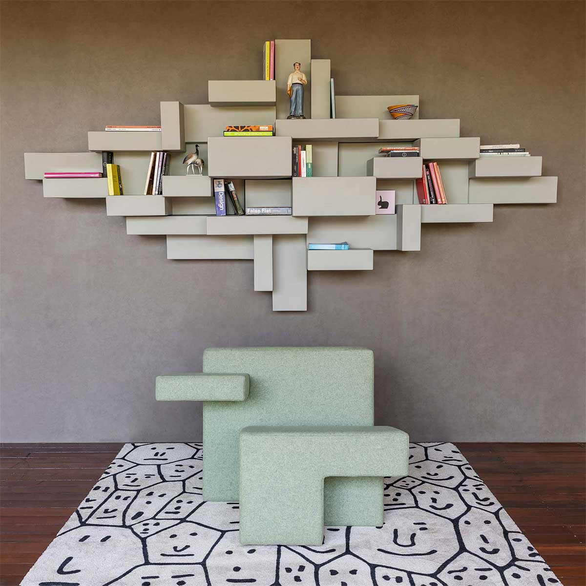 Rectangular rug MAP beige