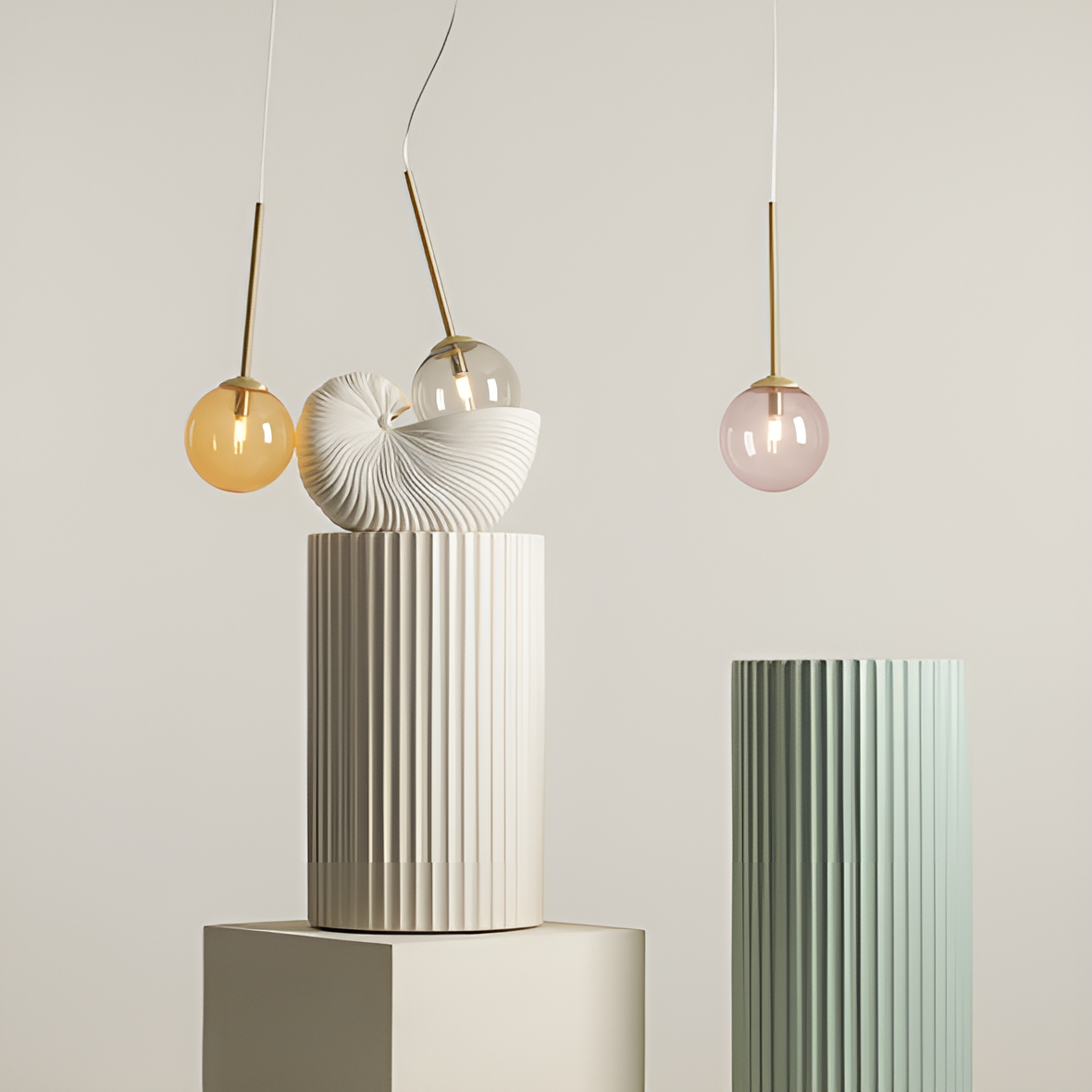 Závesná lampa BOSSO TRIO farebné sklo