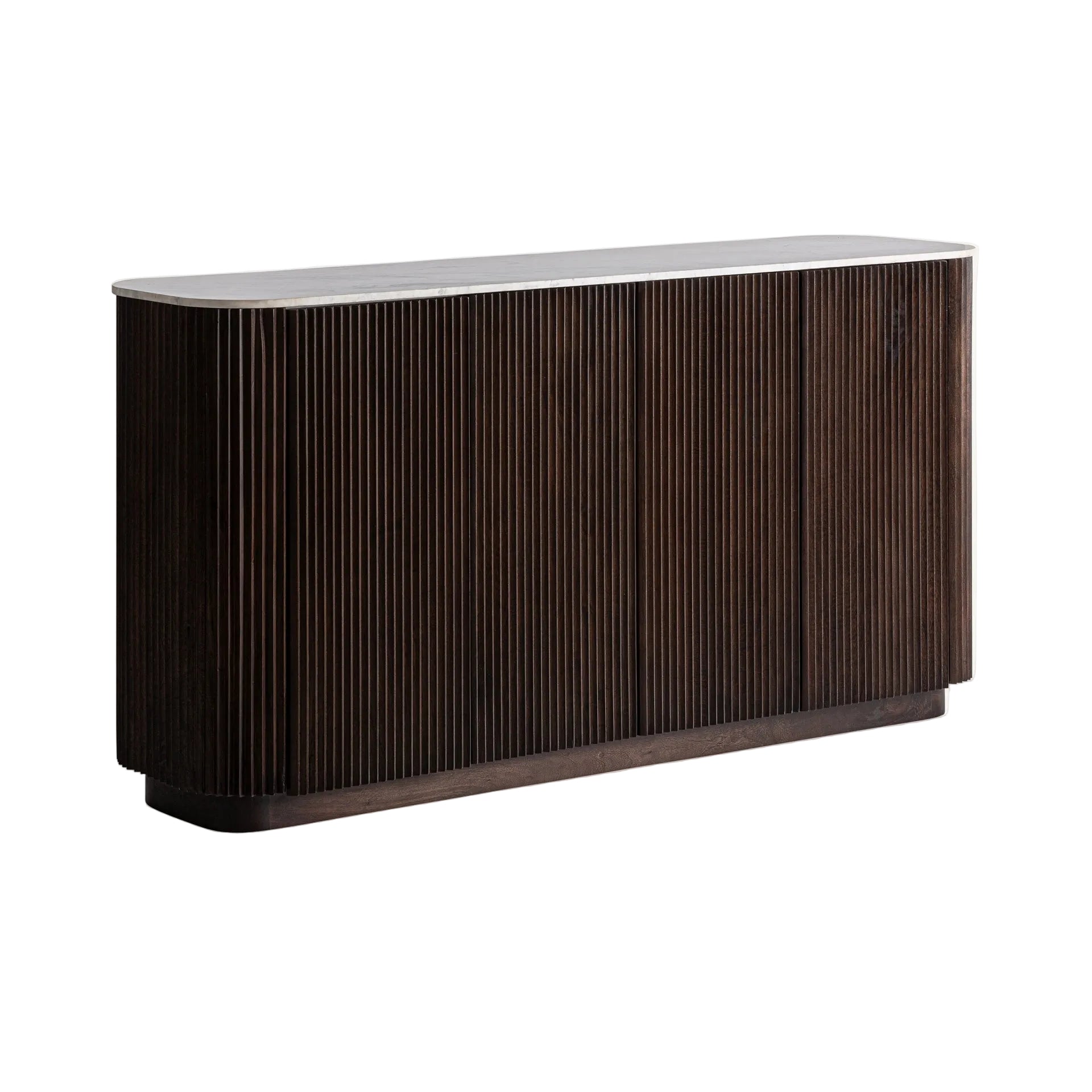 KALEH Mango Wood Chest of Drawers with Marble Top