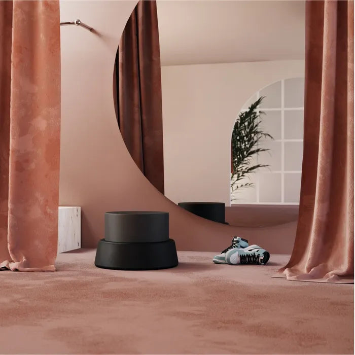 Pouf with arcad3 storage black