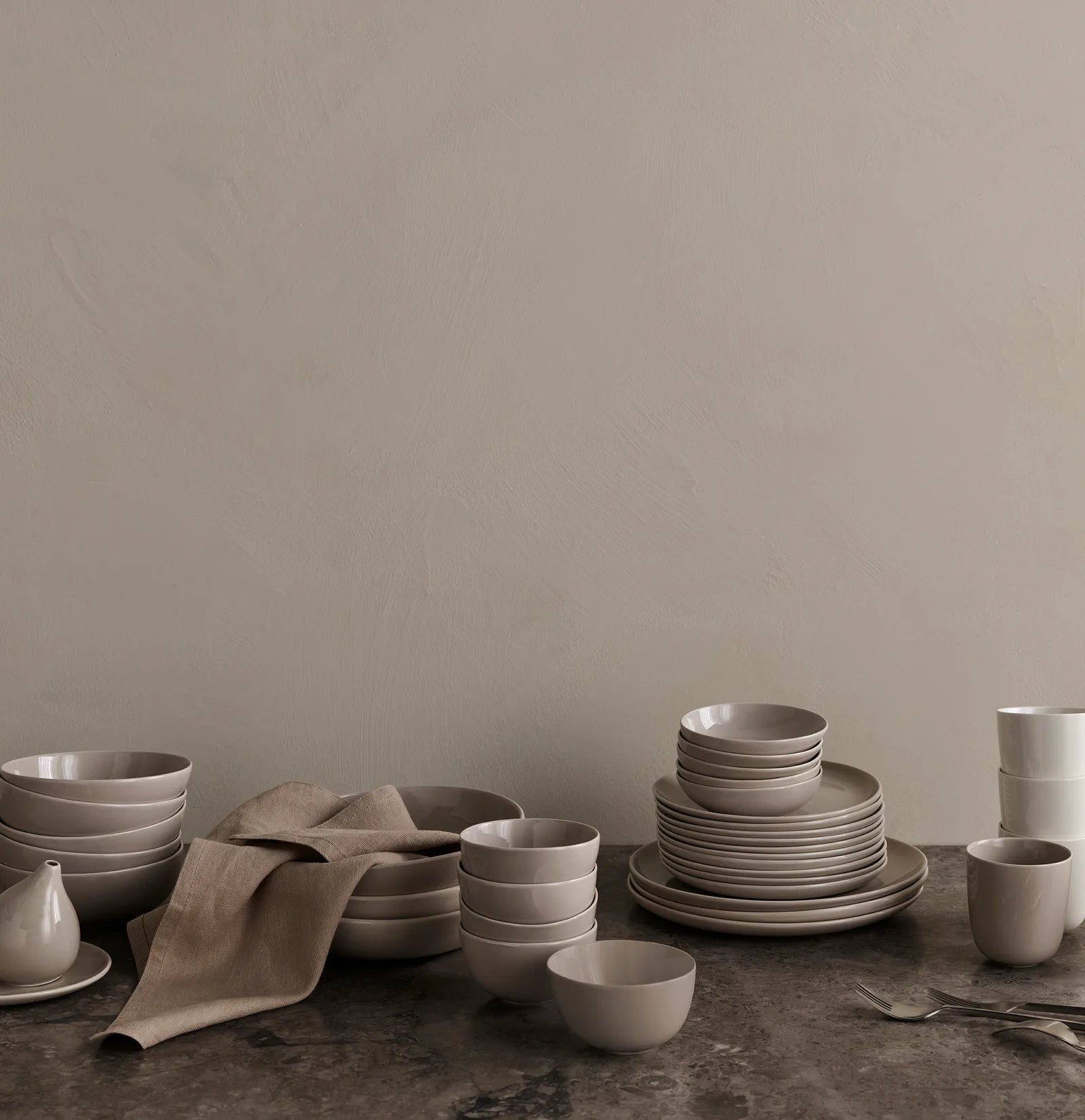 Hrnčeky ARCS béžová porcelána