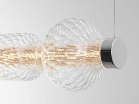 Závesná lampa ALAMBICCO HORIZONTAL fúkané sklo