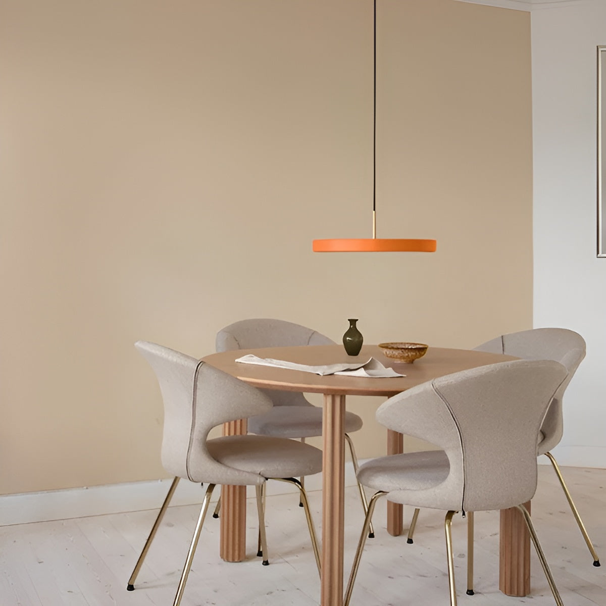 Asteria Plus Pendant Lamp in Orange with Gold Accent
