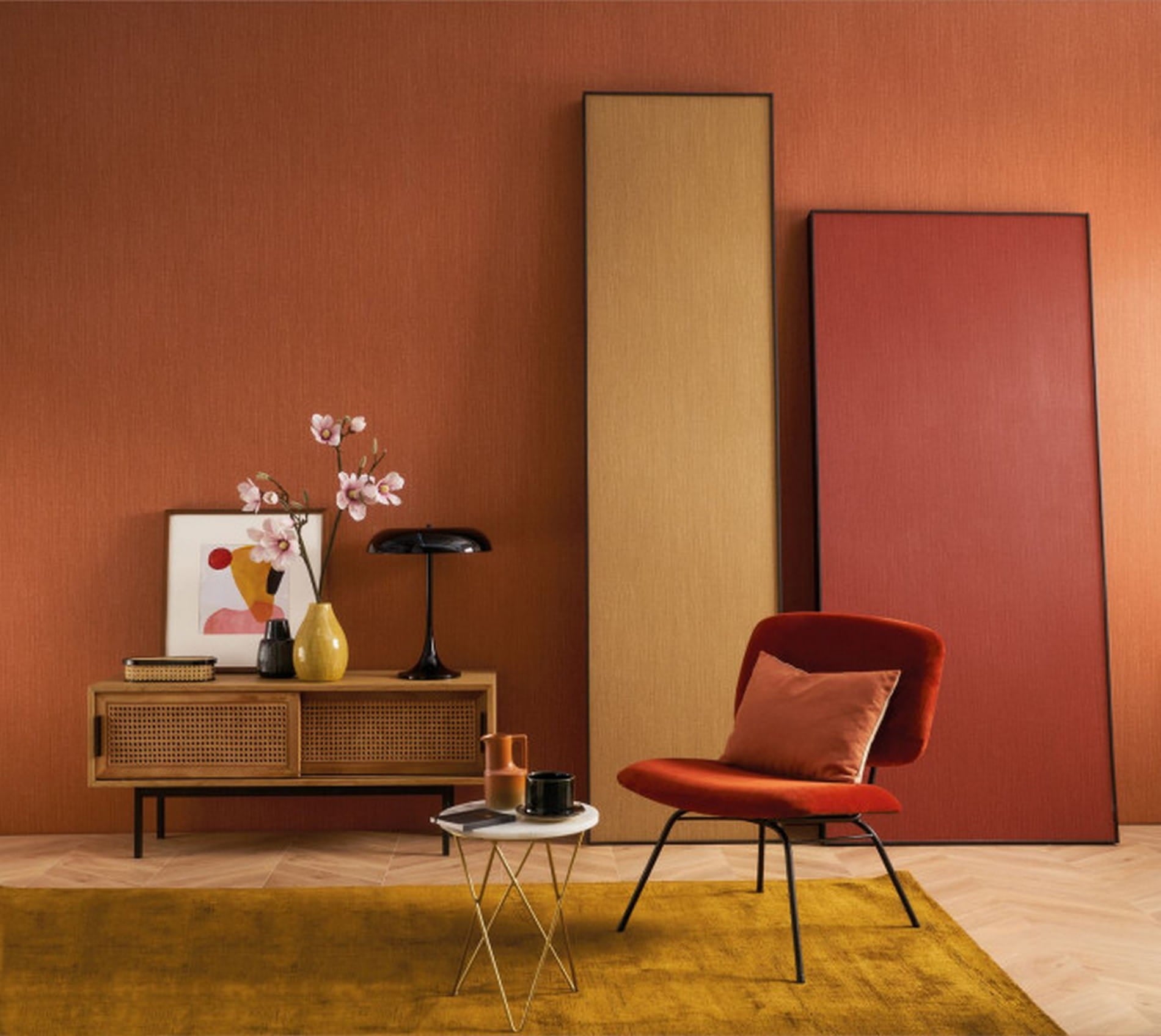 Tapeta so štruktúrou napodobňujúcou ľanové plátno GOA - TAUPE taupe