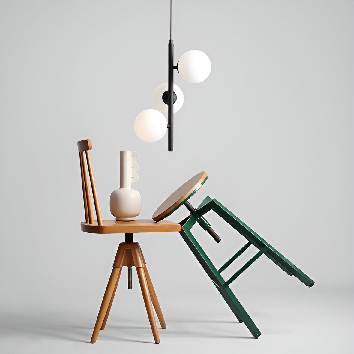 Závesná lampa FINN TRIO čierna