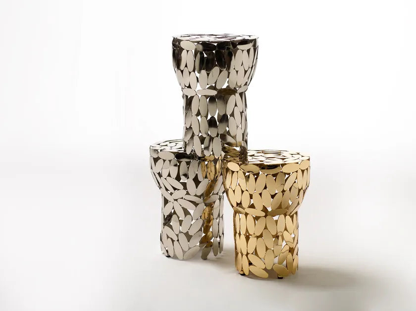 Bočný stolík FOLIAE strieborný