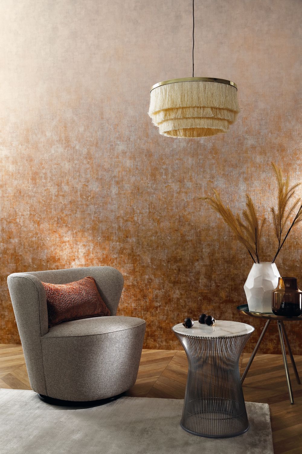 Textilná nástenná dekorácia imitujúca plátno GALLICA hnedá