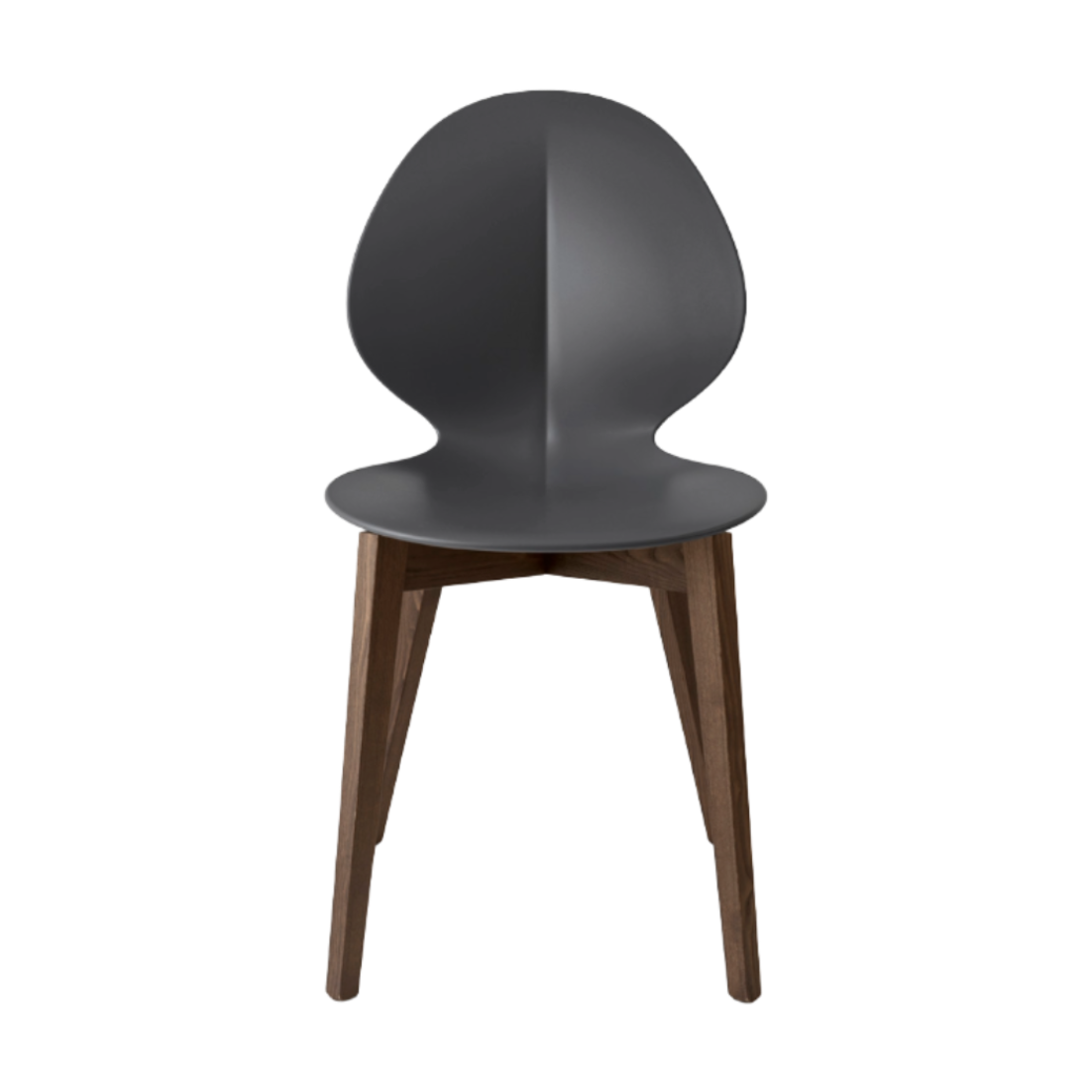 BASIL Chair with Gray Seat and Dark Wooden Base