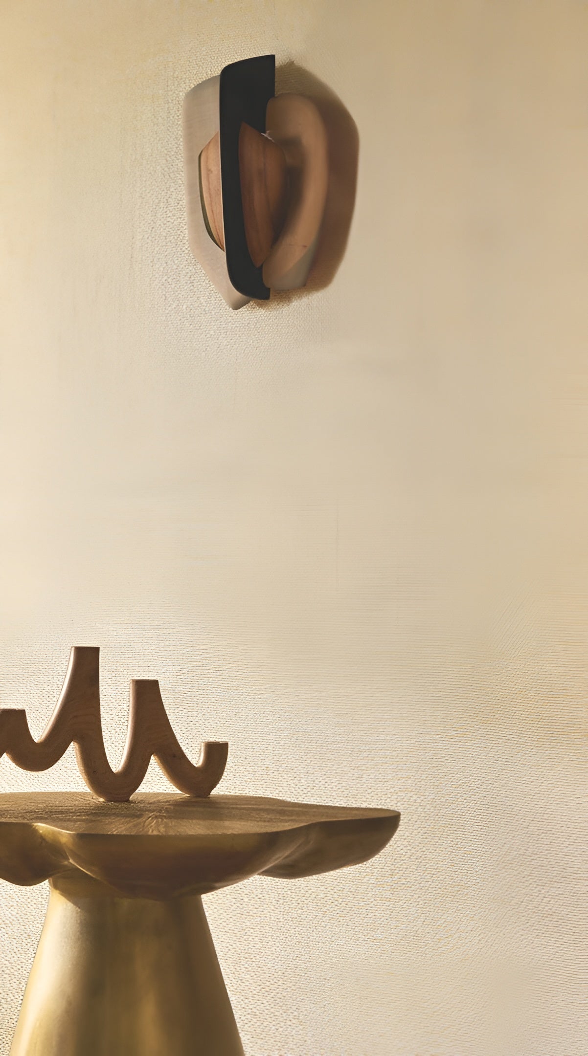 Textile structural wallpaper on metallic foil RADIEUSE - IVORY GOLD ivory