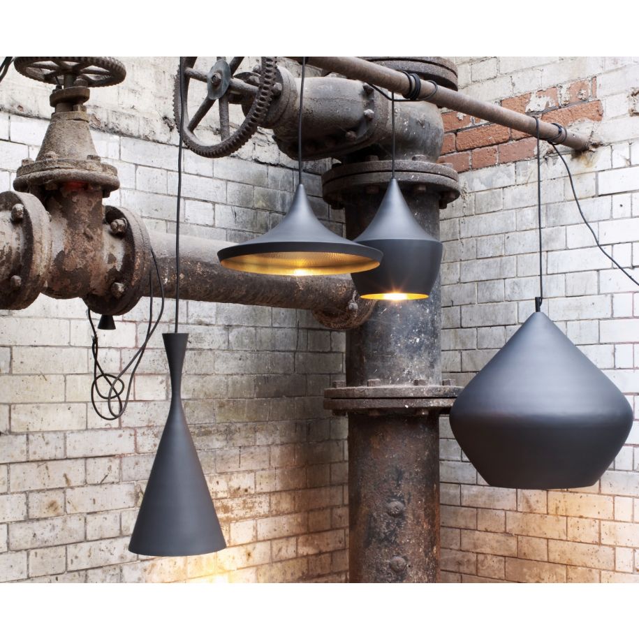 Závesná lampa BEAT čierna s medenou