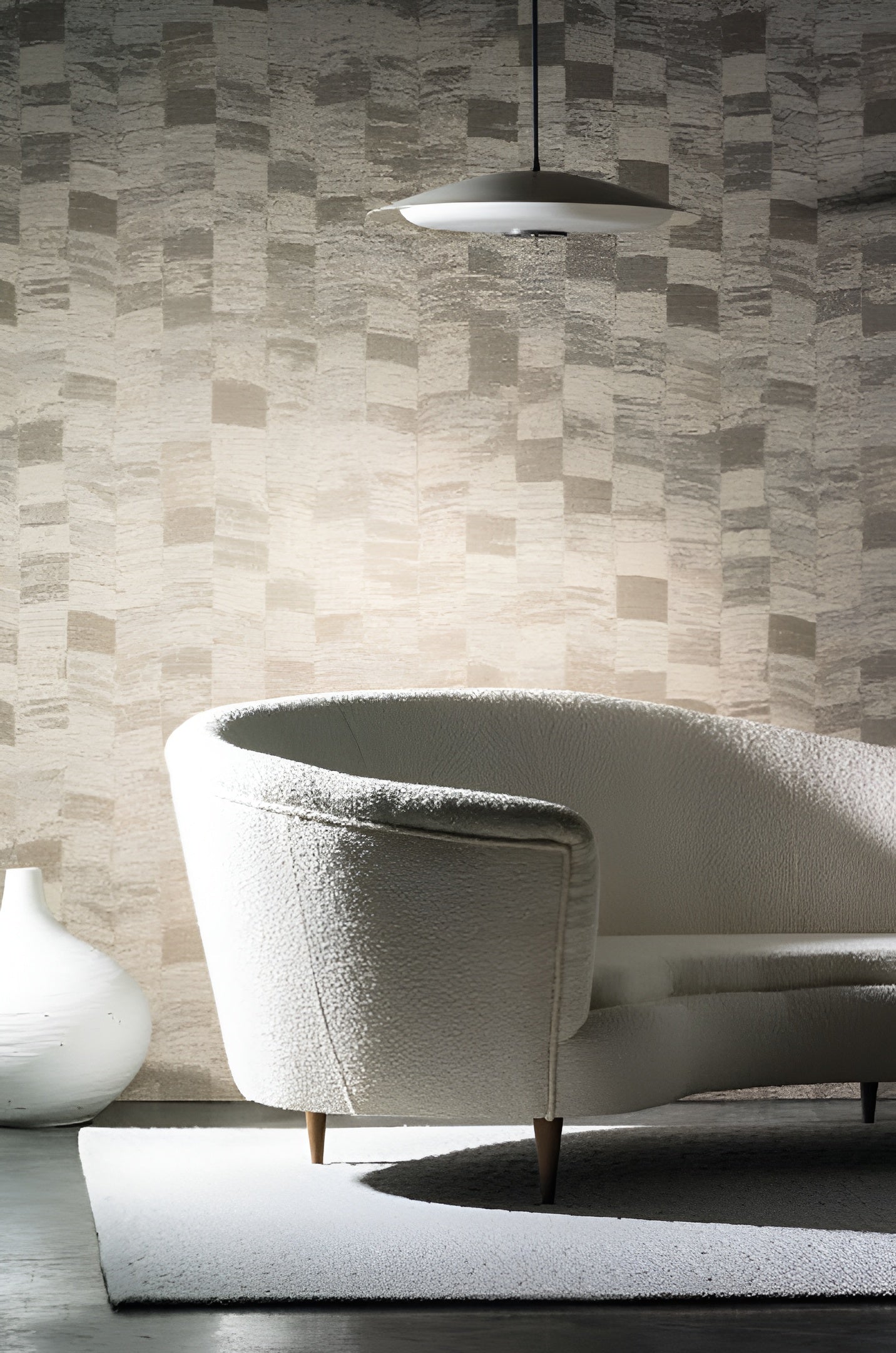 Textilná štruktúrovaná tapeta s geometrickým motívom PUEBLOS - SABLE pieskový