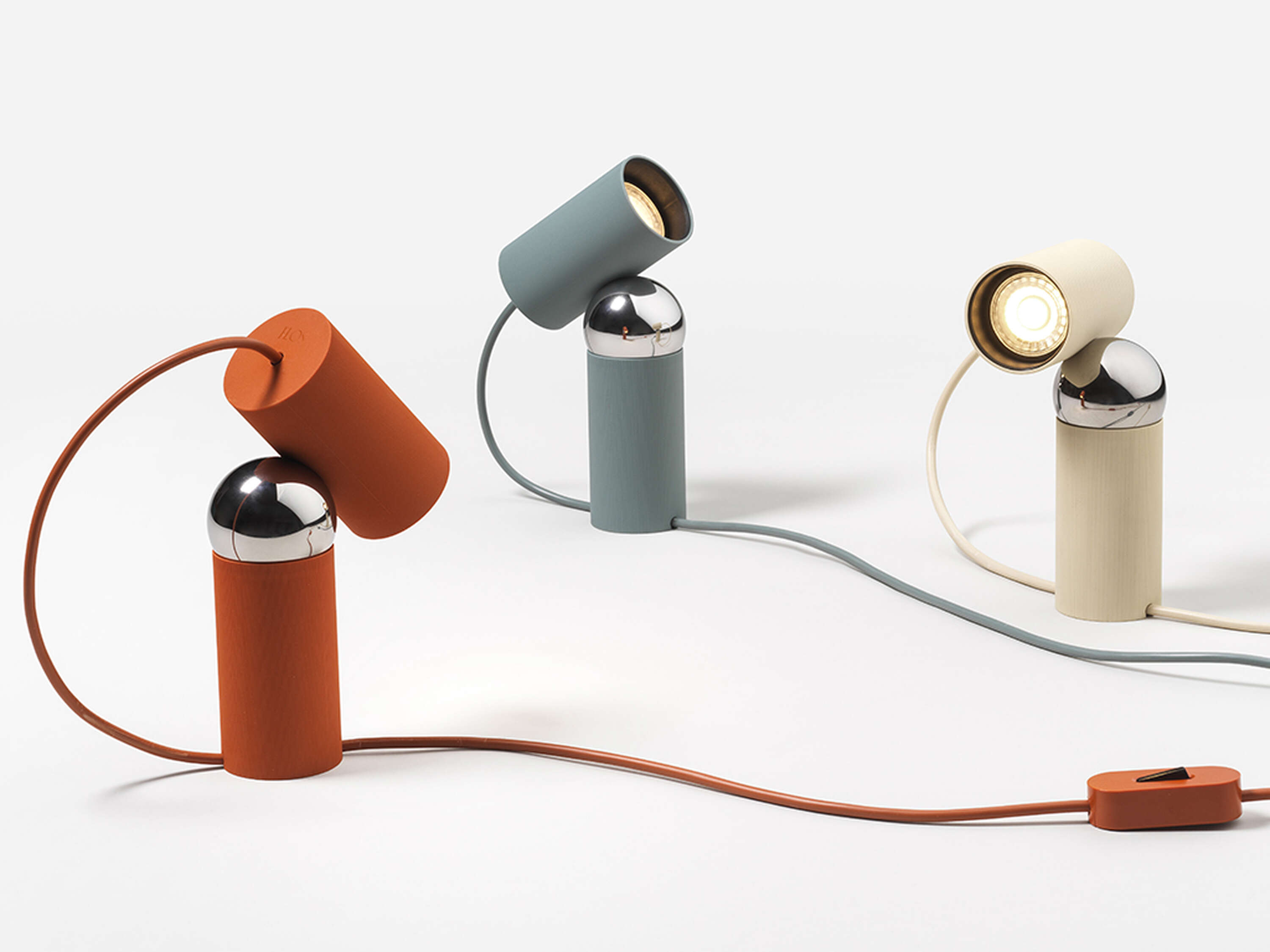 Stolná lampa BILBOQUET červená pomarančová