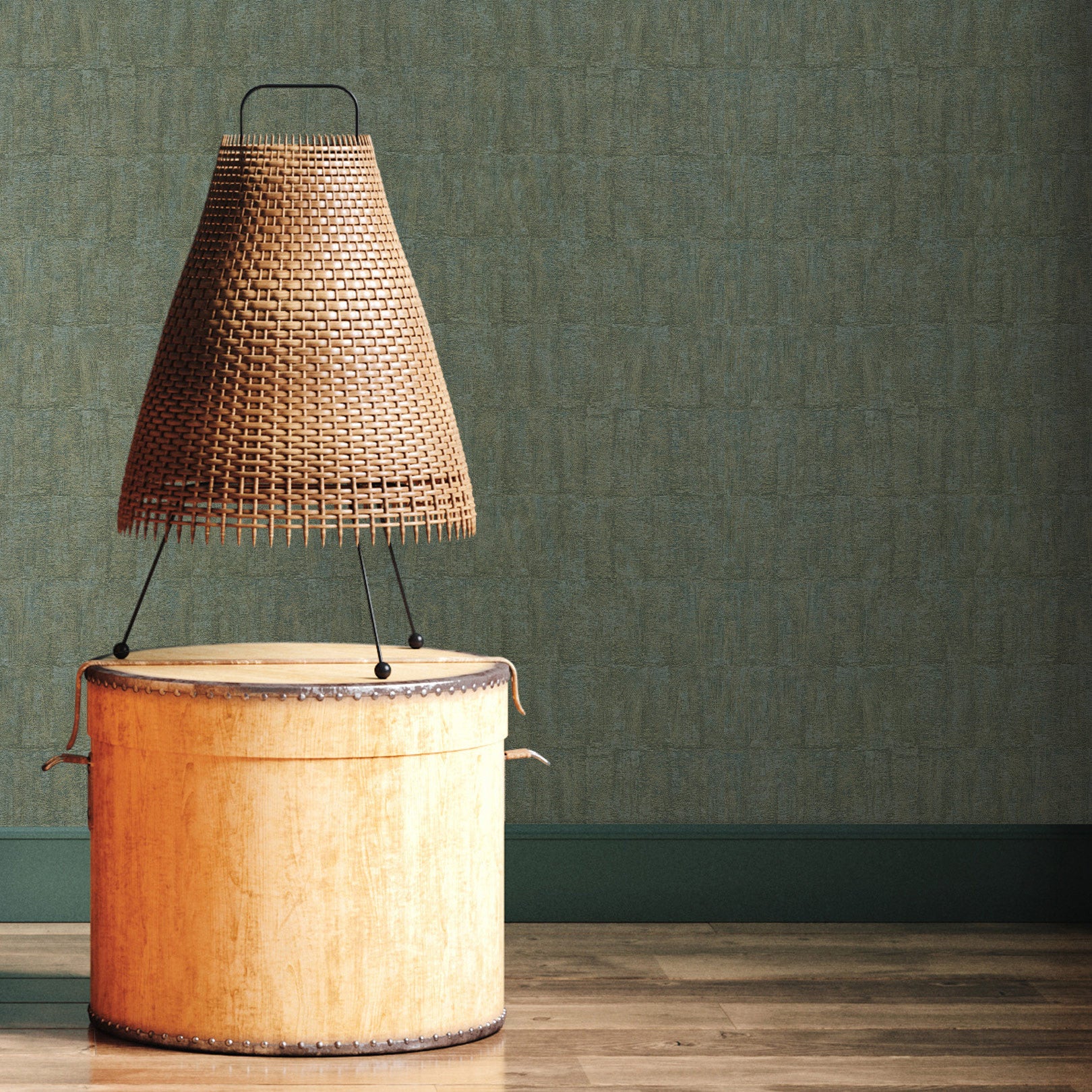 Tapeta so štruktúrou napodobňujúcou hlinu BIZEN - LIŠAJník zelený s bronzom