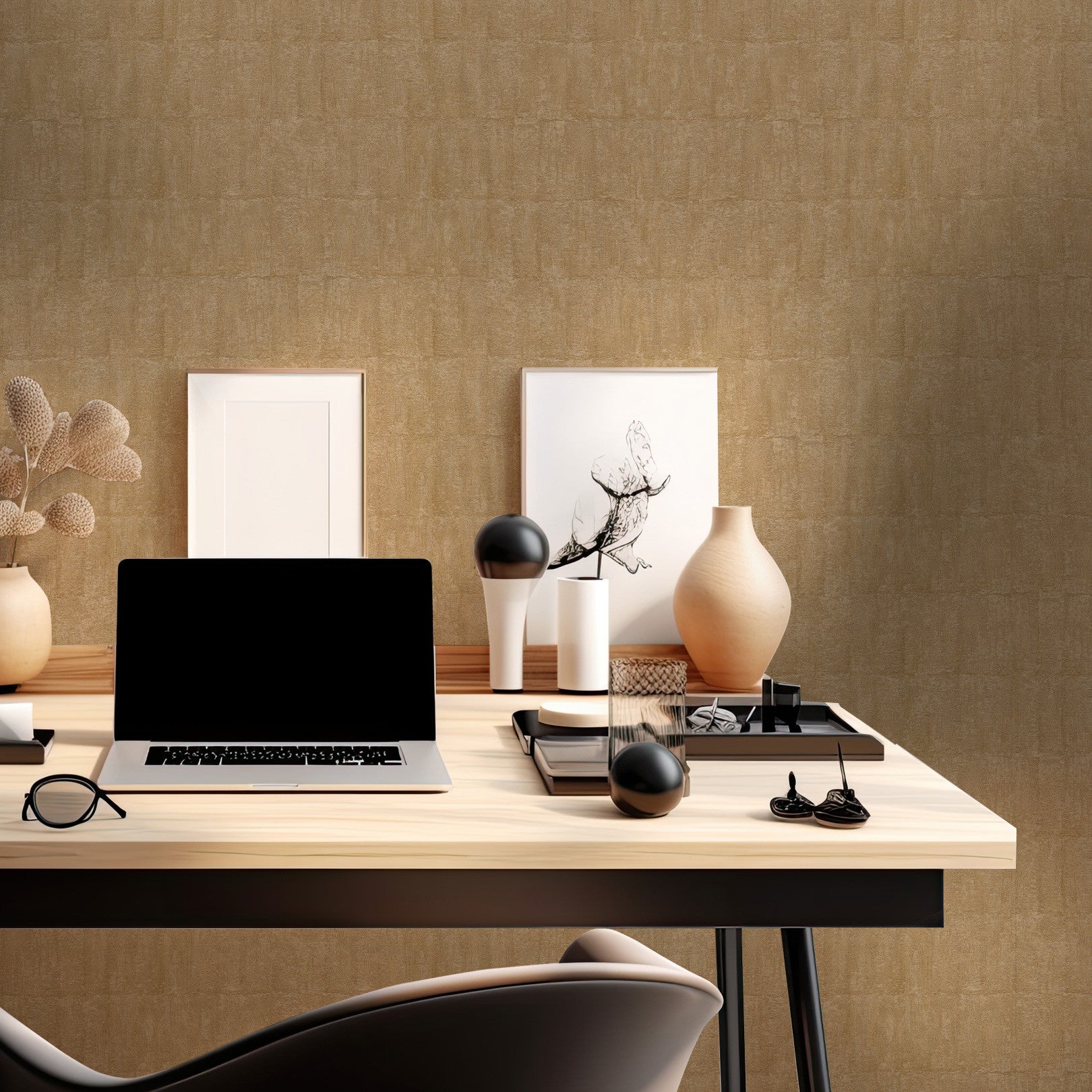 Tapeta so štruktúrou napodobňujúcou hlinu BIZEN - MORDORE hnedá