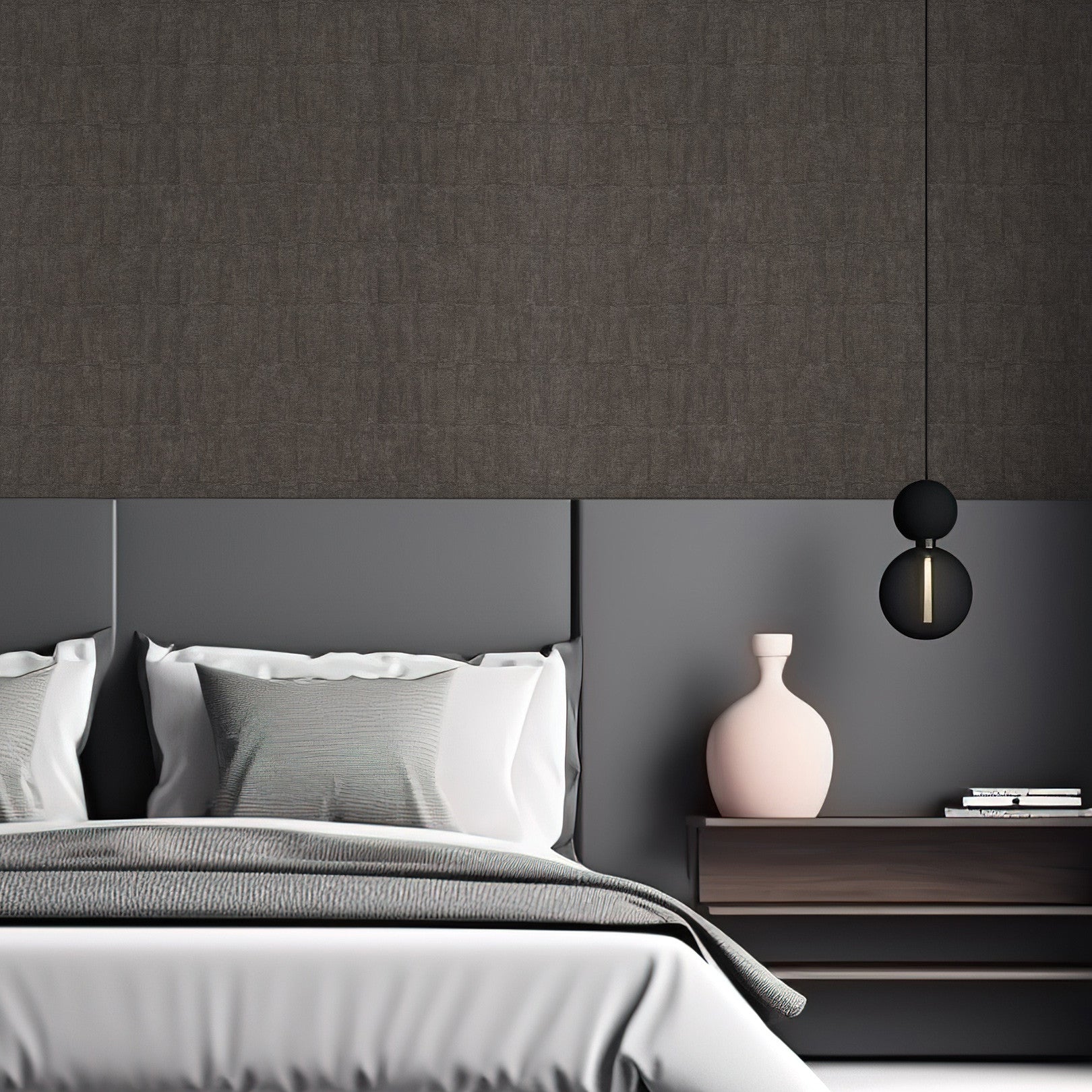 Tapeta so štruktúrou napodobňujúcou hlinu BIZEN - ANTRACIT antracitový