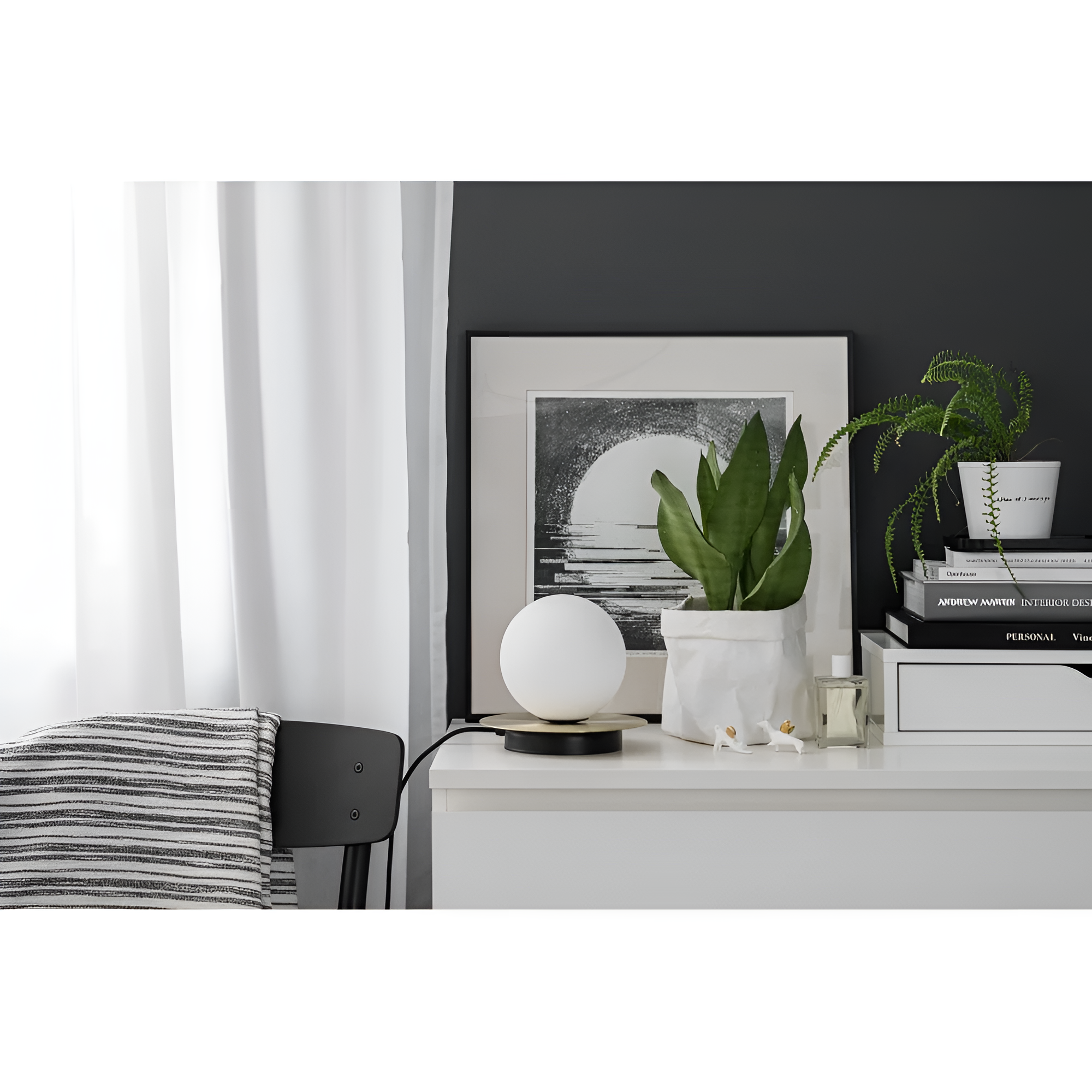 Stolná lampa BORRA biela