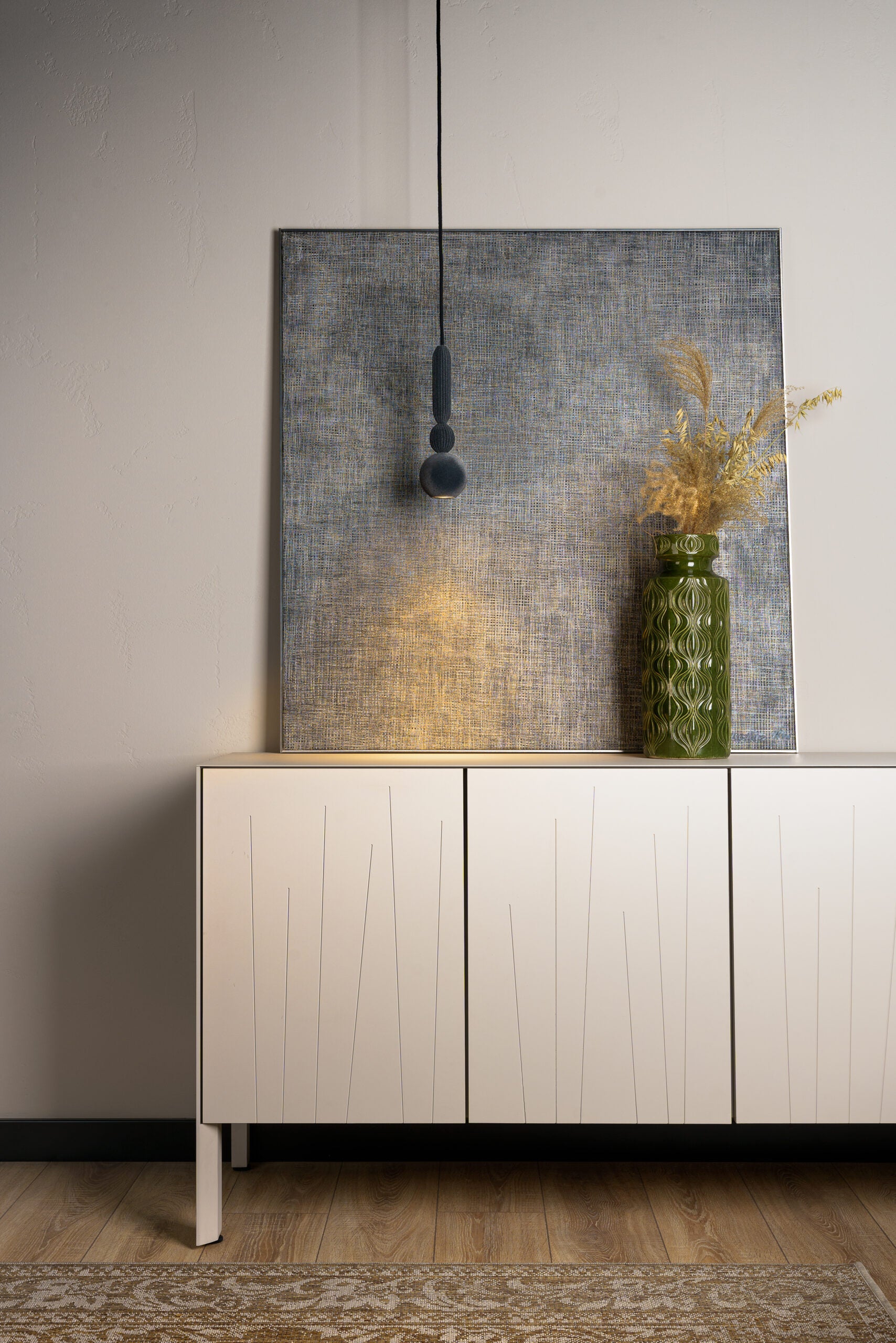 Závesná lampa BOSCA VELVET z jemného zamatového materiálu