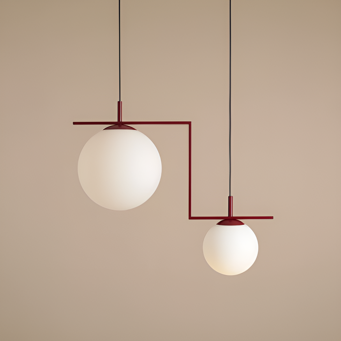 Hanging lamp Zac Duo burgundy