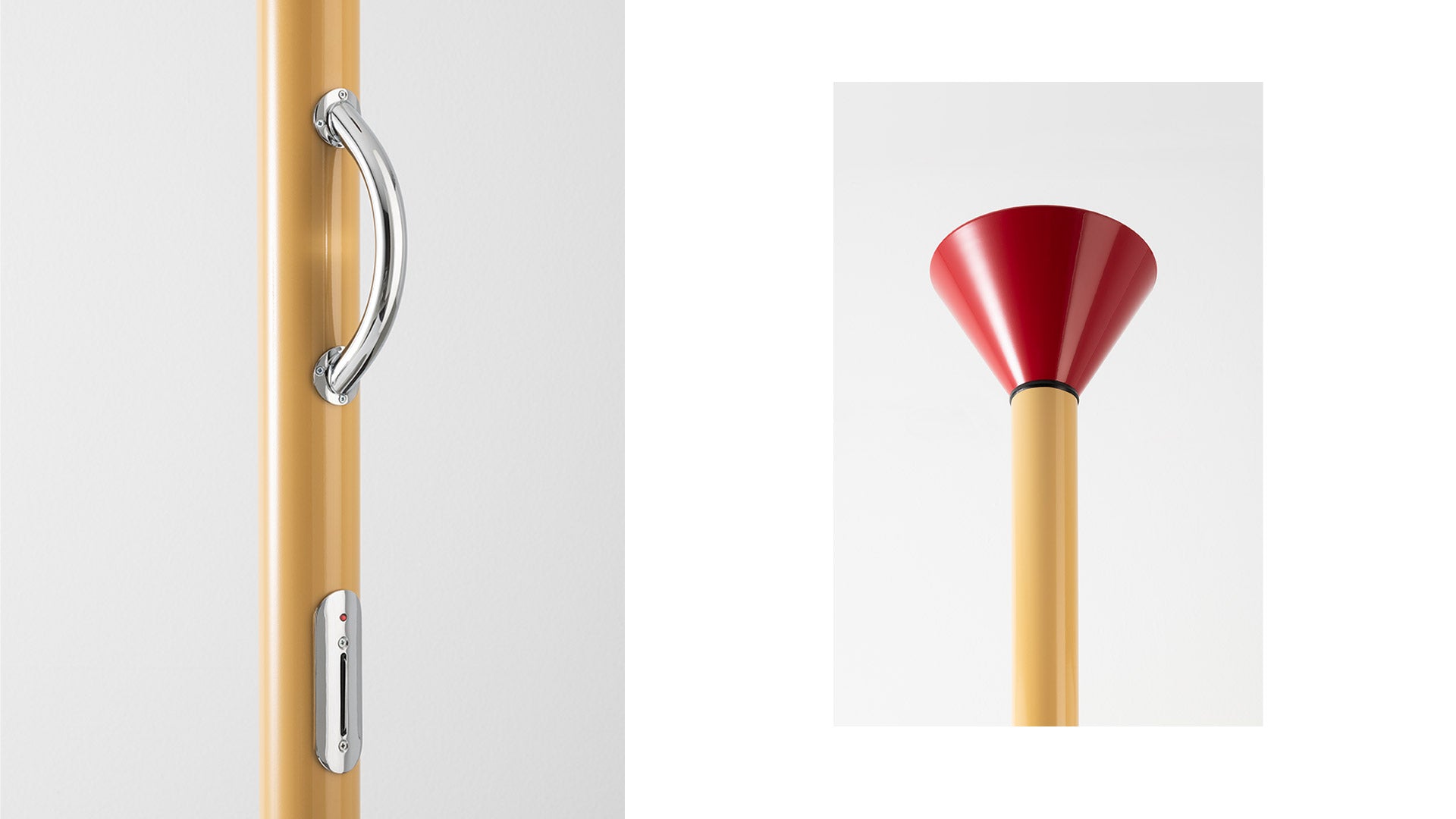 Stojaca lampa CALLIMACO žltá s červenou a šedou