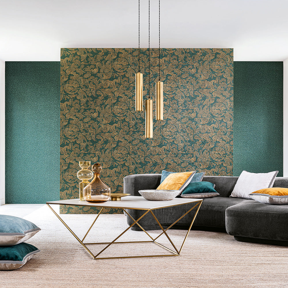 Tapeta štrukturálna s mozaikou v ornamentoch VENETIE - NOIR/DORE čierna so zlatou