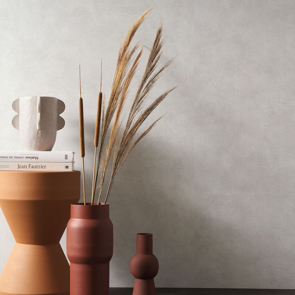 Structural wallpaper imitating canvas ARGILE - DARK BEIGE