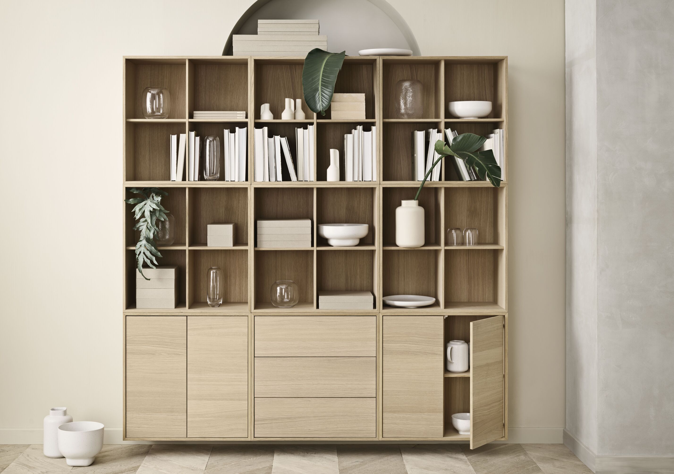 Regál CASE z dubového dyhy