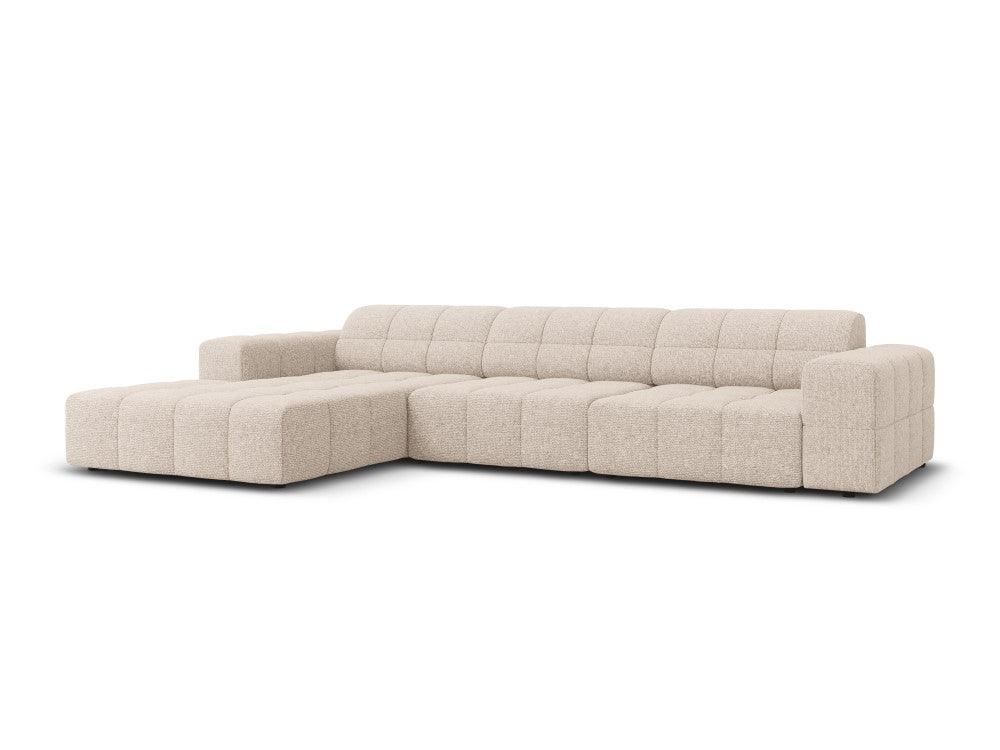 Left-side 4-seater corner sofa CHICAGO beige chenille Cosmopolitan Design Eye on Design