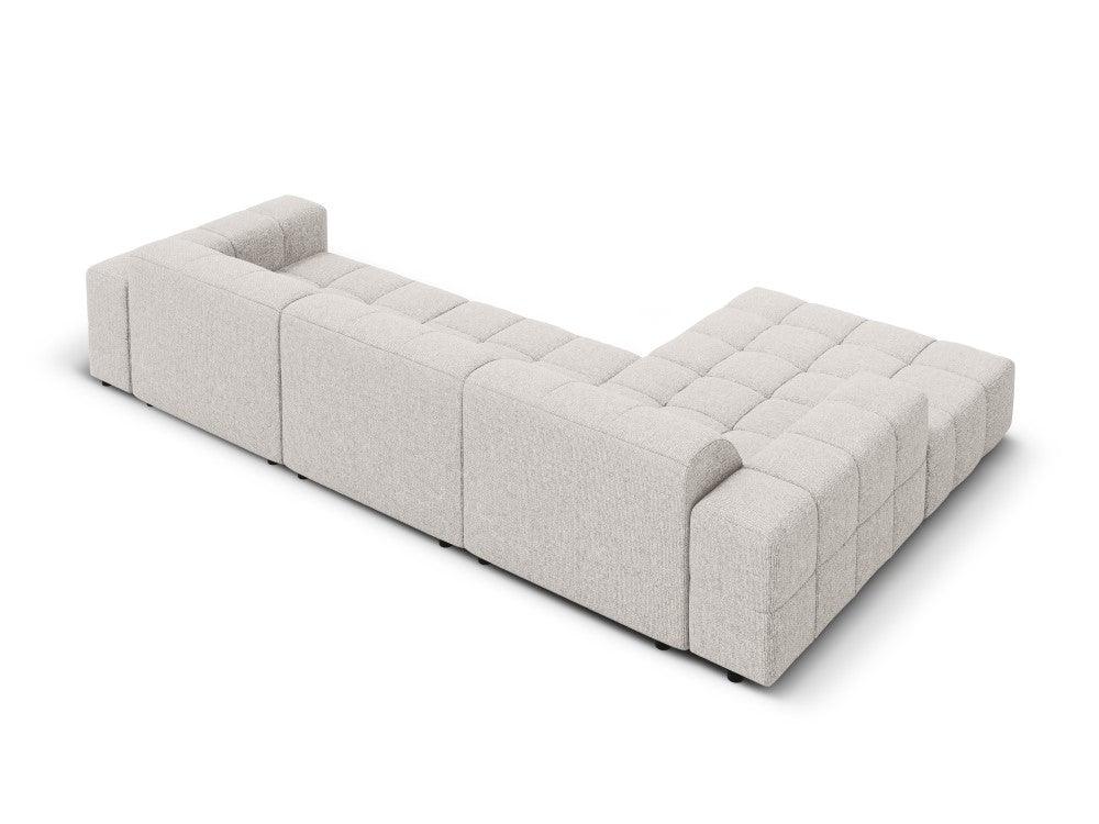 Left-side 4-seater corner sofa CHICAGO light grey chenille Cosmopolitan Design Eye on Design